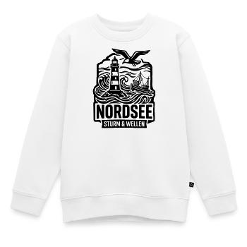 Nordsee Sturm und Wellen - Kinder Premium Organic Sweatshirt - Weiß - Vorne - AI Model Kid Male (0cm)