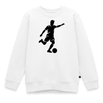 Joueur de football Silhouette Attaquant de football - Sweat Premium enfant bio - blanc - Devant - AI Model Kid Male (0cm)