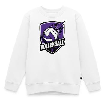 Logo de volley-ball Purple Shield - Sweat Premium enfant bio - blanc - Devant - AI Model Kid Male (0cm)