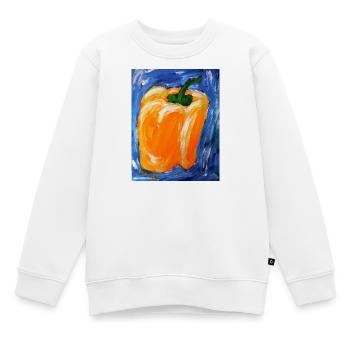 Le poivre orange dans l’expressionnisme - Sweat Premium enfant bio - blanc - Devant - AI Model Kid Male (0cm)