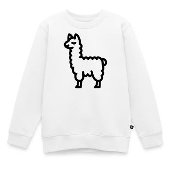Lama - Kinder Premium Organic Sweatshirt - Weiß - Vorne - AI Model Kid Male (0cm)