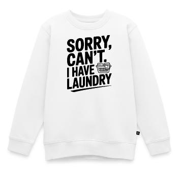 Désolé, je ne peux pas. J’ai du linge - Sweat Premium enfant bio - blanc - Devant - AI Model Kid Male (0cm)