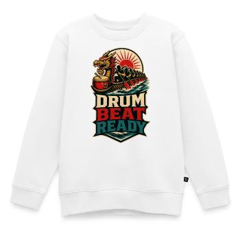 DRUM BEAT READY - Kinder Premium Organic Sweatshirt - Weiß - Vorne - AI Model Kid Male (0cm)