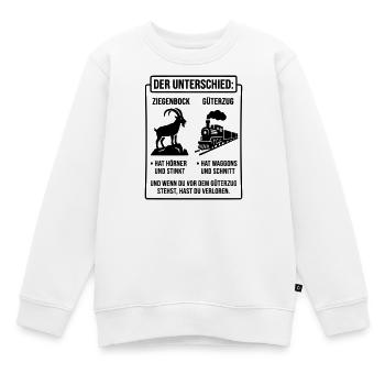 Ziegenbock vs Güterzug Meme - Kinder Premium Organic Sweatshirt - Weiß - Vorne - AI Model Kid Male (0cm)