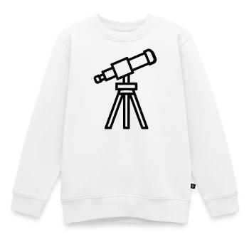 Teleskop - Kinder Premium Organic Sweatshirt - Weiß - Vorne - AI Model Kid Male (0cm)