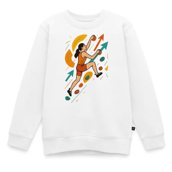 Dynamic Bouldering Shirt - Women's Climbing - Kids Premium Organic Sweatshirt - white - Front - AI Model Kid Male (0cm)