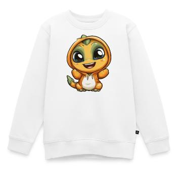 Kuscheliger Drachen  - Kinder Premium Organic Sweatshirt - Weiß - Vorne - AI Model Kid Male (0cm)