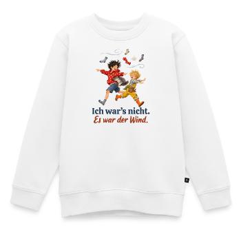 Ich war’s nicht. Es war der Wind. – Kindershirt - Kinder Premium Organic Sweatshirt - Weiß - Vorne - AI Model Kid Male (0cm)