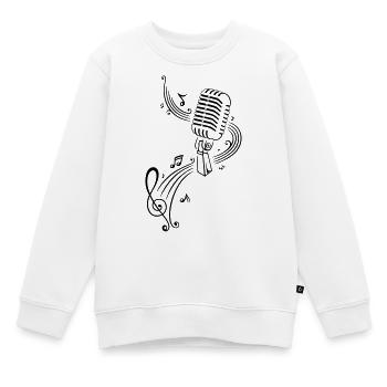 Musik, Notenschlüssel, Mikrophon - Kinder Premium Organic Sweatshirt - Weiß - Vorne - AI Model Kid Male (0cm)