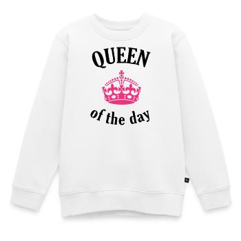Queen of the day - Kinder Premium Organic Sweatshirt - Weiß - Vorne - AI Model Kid Male (0cm)