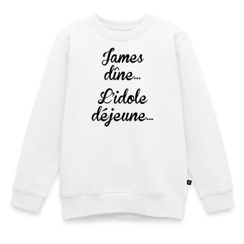 James dîne, l'idole déjeune - Sweat Premium enfant bio - blanc - Devant - AI Model Kid Male (0cm)
