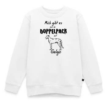 Galgo Silhouette - Kontur - Kinder Premium Organic Sweatshirt - Weiß - Vorne - AI Model Kid Male (0cm)