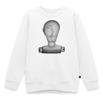 Mannequin dessiné - Sweat Premium enfant bio - blanc - Devant - AI Model Kid Male (0cm)