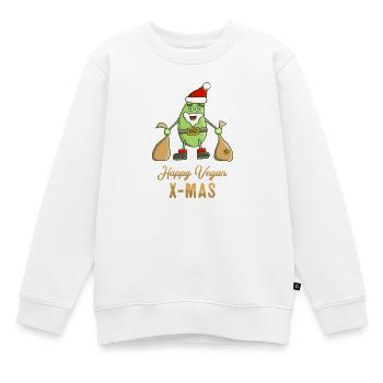 Un Père Noël végétalien soja Joyeux Noël - Sweat Premium enfant bio - blanc - Devant - AI Model Kid Male (0cm)