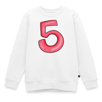 Number 5 Number - Kids Premium Organic Sweatshirt - white - Front - AI Model Kid Male (0cm)