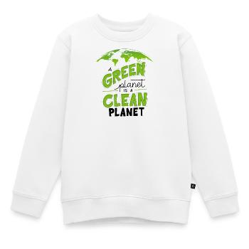 Umweltfreundliches grünes, sauberes Erddesign - Kinder Premium Organic Sweatshirt - Weiß - Vorne - AI Model Kid Male (0cm)