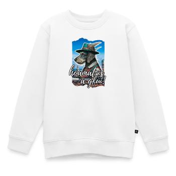 Chien Wanderlust avec costume traditionnel bavarois - Sweat Premium enfant bio - blanc - Devant - AI Model Kid Male (0cm)