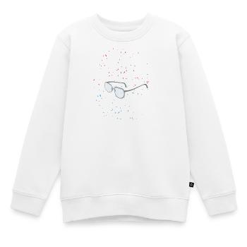 lunettes dans l’espace - Sweat Premium enfant bio - blanc - Devant - AI Model Kid Male (0cm)