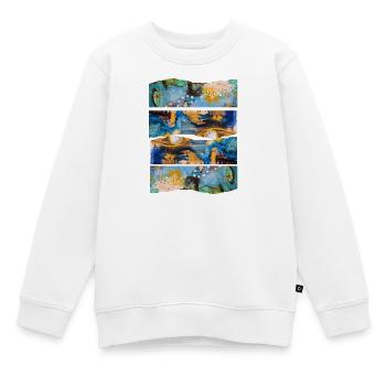 Abstrakter bunter Ausdruck - Kinder Premium Organic Sweatshirt - Weiß - Vorne - AI Model Kid Male (0cm)