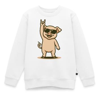Jupe de cochon avec style - Sweat Premium enfant bio - blanc - Devant - AI Model Kid Male (0cm)