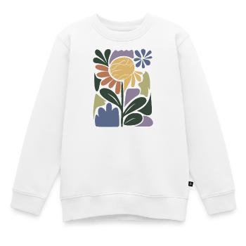 Composition florale colorée - Sweat Premium enfant bio - blanc - Devant - AI Model Kid Male (0cm)