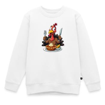 Thanksgiving Drôle Dinde de Thanksgiving - Sweat Premium enfant bio - blanc - Devant - AI Model Kid Male (0cm)
