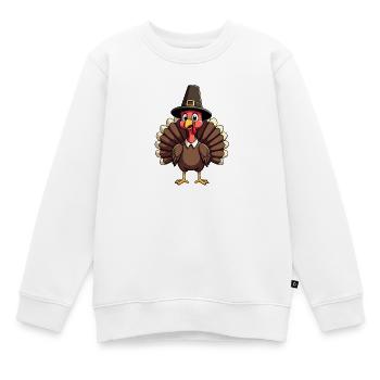 Thanksgiving Lustiger Thanksgiving Truthahn - Kinder Premium Organic Sweatshirt - Weiß - Vorne - AI Model Kid Male (0cm)