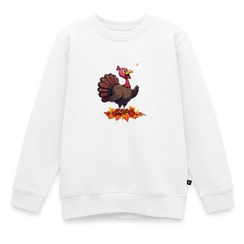 Thanksgiving Drôle Dinde de Thanksgiving - Sweat Premium enfant bio - blanc - Devant - AI Model Kid Male (0cm)