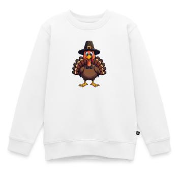 Thanksgiving Drôle Dinde de Thanksgiving - Sweat Premium enfant bio - blanc - Devant - AI Model Kid Male (0cm)