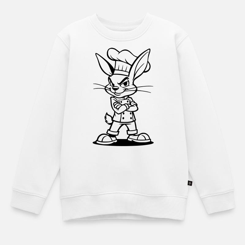 lapin cuisinier  - Sweat Premium enfant bio - blanc