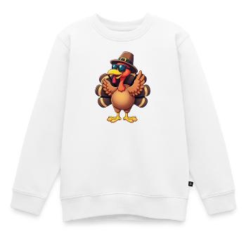 Thanksgiving Drôle Dinde de Thanksgiving - Sweat Premium enfant bio - blanc - Devant - AI Model Kid Male (0cm)