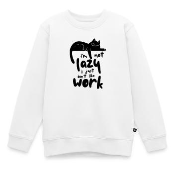 Faule Katze - Kinder Premium Organic Sweatshirt - Weiß - Vorne - AI Model Kid Male (0cm)