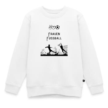 Fußballsilhouette vor dem Tor - Kinder Premium Organic Sweatshirt - Weiß - Vorne - AI Model Kid Male (0cm)