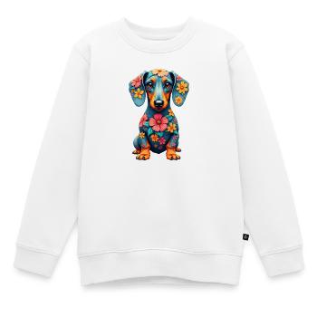 Dackel teckel teckel tekel - Sweat Premium enfant bio - blanc - Devant - AI Model Kid Male (0cm)