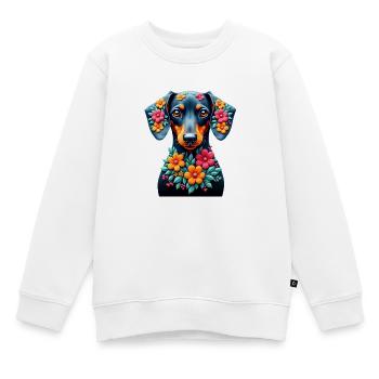 Dackel teckel teckel tekel - Sweat Premium enfant bio - blanc - Devant - AI Model Kid Male (0cm)