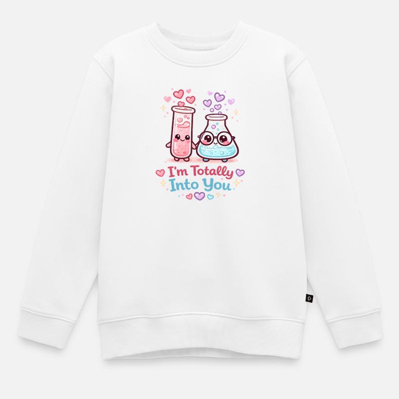 Ich stehe total auf euch Beaker Duo - Kinder Premium Organic Sweatshirt - Weiß