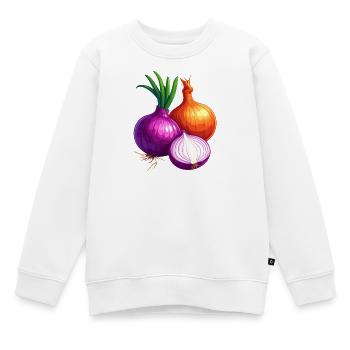 Onions - Kids Premium Organic Sweatshirt - white - Front - AI Model Kid Male (0cm)