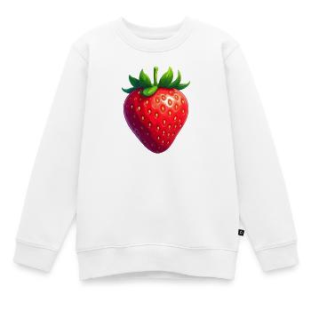 Erdbeere - Kinder Premium Organic Sweatshirt - Weiß - Vorne - AI Model Kid Male (0cm)
