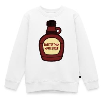 Maple Syrup Sweet Compliment - Kids Premium Organic Sweatshirt - white - Front - AI Model Kid Male (0cm)
