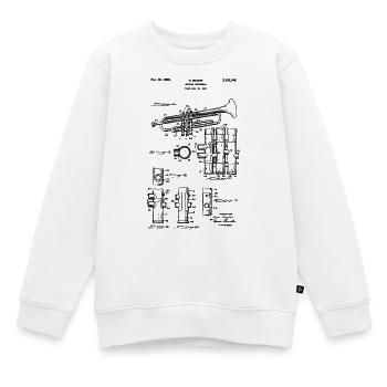 Trompette – Brevet vintage de dessin technique - Sweat Premium enfant bio - blanc - Devant - AI Model Kid Male (0cm)