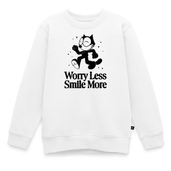 Felix The Cat Grinsender Felix Mit Spruch Smile - Kinder Premium Organic Sweatshirt - Weiß - Vorne - AI Model Kid Male (0cm)