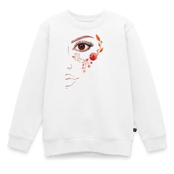 Boho Line Art Floral Design - Kinder Premium Organic Sweatshirt - Weiß - Vorne - AI Model Kid Male (0cm)