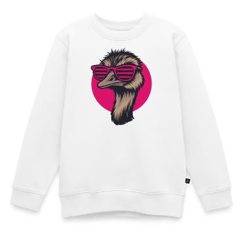 Strauß mit Sonnenbrille, Nandu, Emu - Kinder Premium Organic Sweatshirt - Weiß - Vorne - AI Model Kid Male (0cm)