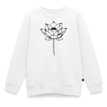 Fleur de lotus Fleur de lotus Fleur noire - Sweat Premium enfant bio - blanc - Devant - AI Model Kid Male (0cm)