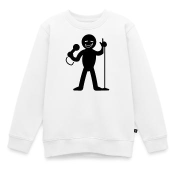 Singer with microphone - Kids Premium Organic Sweatshirt - white - Front - AI Model Kid Male (0cm)