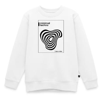 minimalistisches Techno-Plakatdesign - Kinder Premium Organic Sweatshirt - Weiß - Vorne - AI Model Kid Male (0cm)