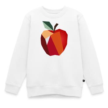 Geometrischer Apfel–Minimalistisches Frucht Design - Kinder Premium Organic Sweatshirt - Weiß - Vorne - AI Model Kid Male (0cm)