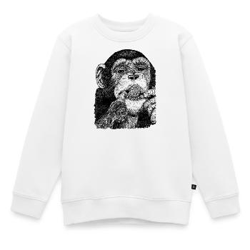 Le chimpanzé tire la langue. - Sweat Premium enfant bio - blanc - Devant - AI Model Kid Male (0cm)