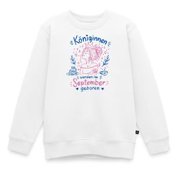 Queens Born in September Doodle - Kids Premium Organic Sweatshirt - white - Front - AI Model Kid Male (0cm)