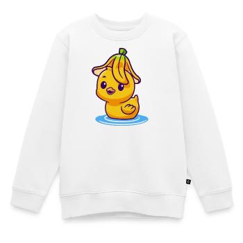Sonnenbeschienener Entlein-Splash - Kinder Premium Organic Sweatshirt - Weiß - Vorne - AI Model Kid Male (0cm)